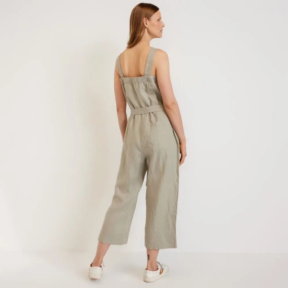 Everlane The Linen Jumpsuit in Seagrass Size 6